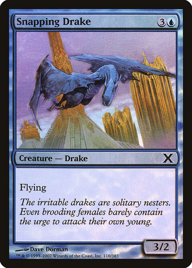 Snapping Drake (Premium Foil) [Tenth Edition] | North Valley Games
