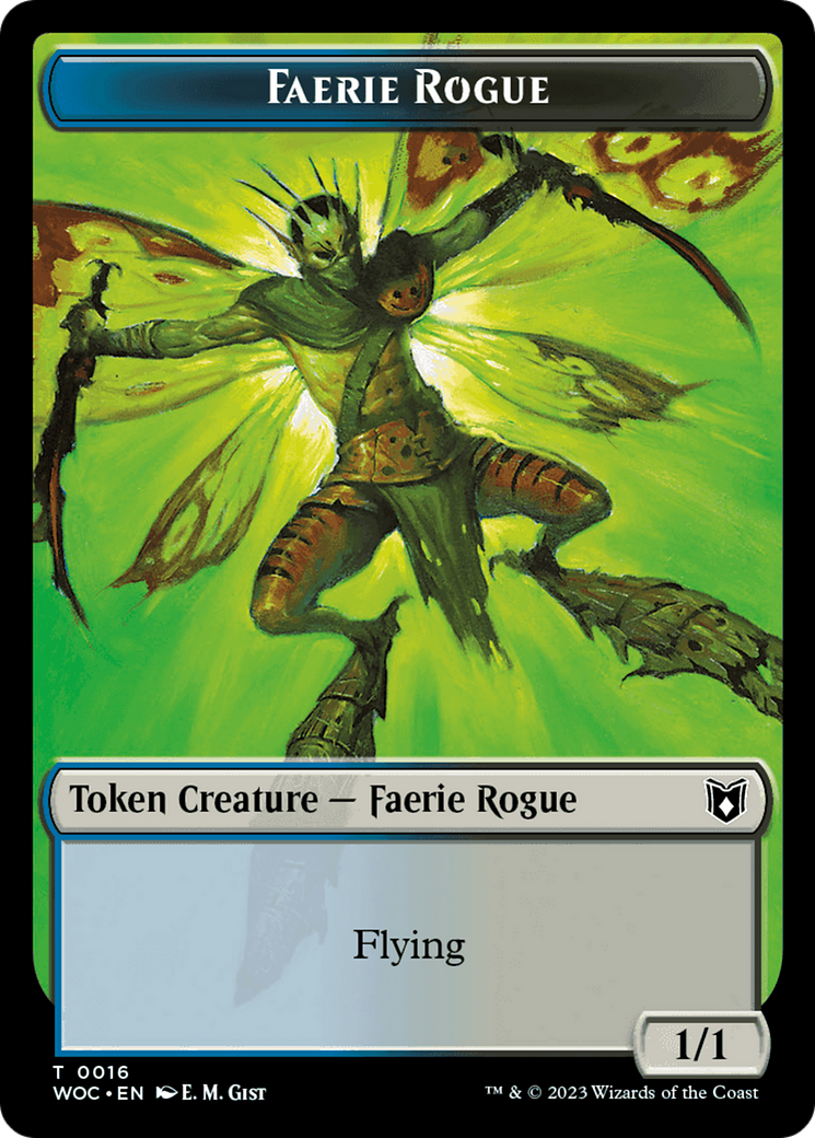 Faerie Rogue // Faerie (0016) Double-Sided Token [Wilds of Eldraine Commander Tokens] | North Valley Games