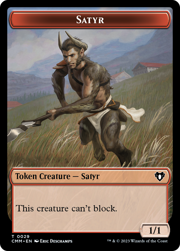 Saproling // Satyr Double-Sided Token [Commander Masters Tokens] | North Valley Games