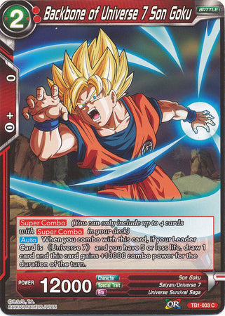 Backbone of Universe 7 Son Goku (TB1-003) [The Tournament of Power] | North Valley Games