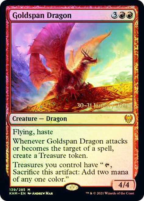 Goldspan Dragon [Kaldheim Prerelease Promos] | North Valley Games