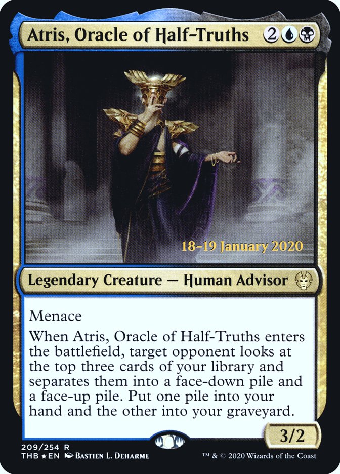 Atris, Oracle of Half-Truths [Theros Beyond Death Prerelease Promos] | North Valley Games
