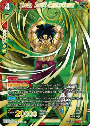 Broly, Swift Executioner (Gold Stamped) (P-205) [Mythic Booster] | North Valley Games