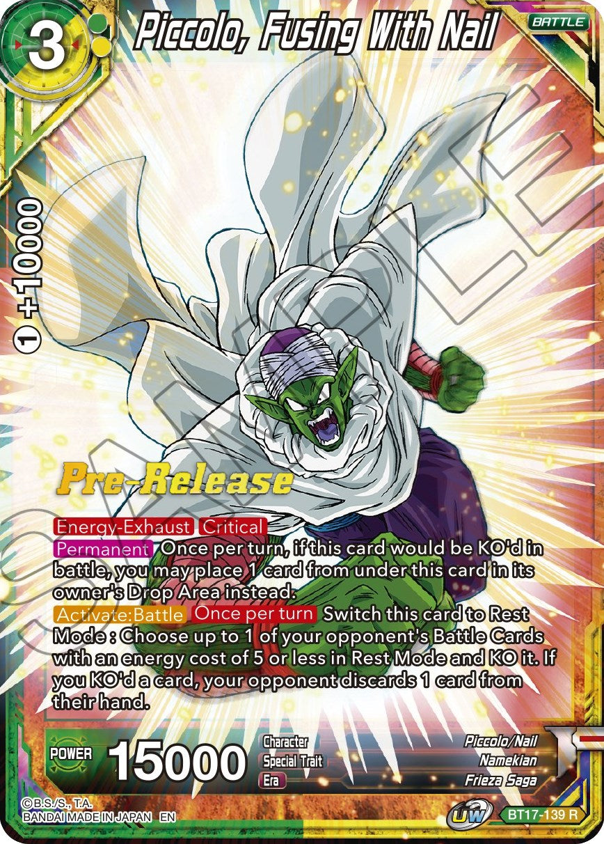 Piccolo, Fusing With Nail (BT17-139) [Ultimate Squad Prerelease Promos] | North Valley Games