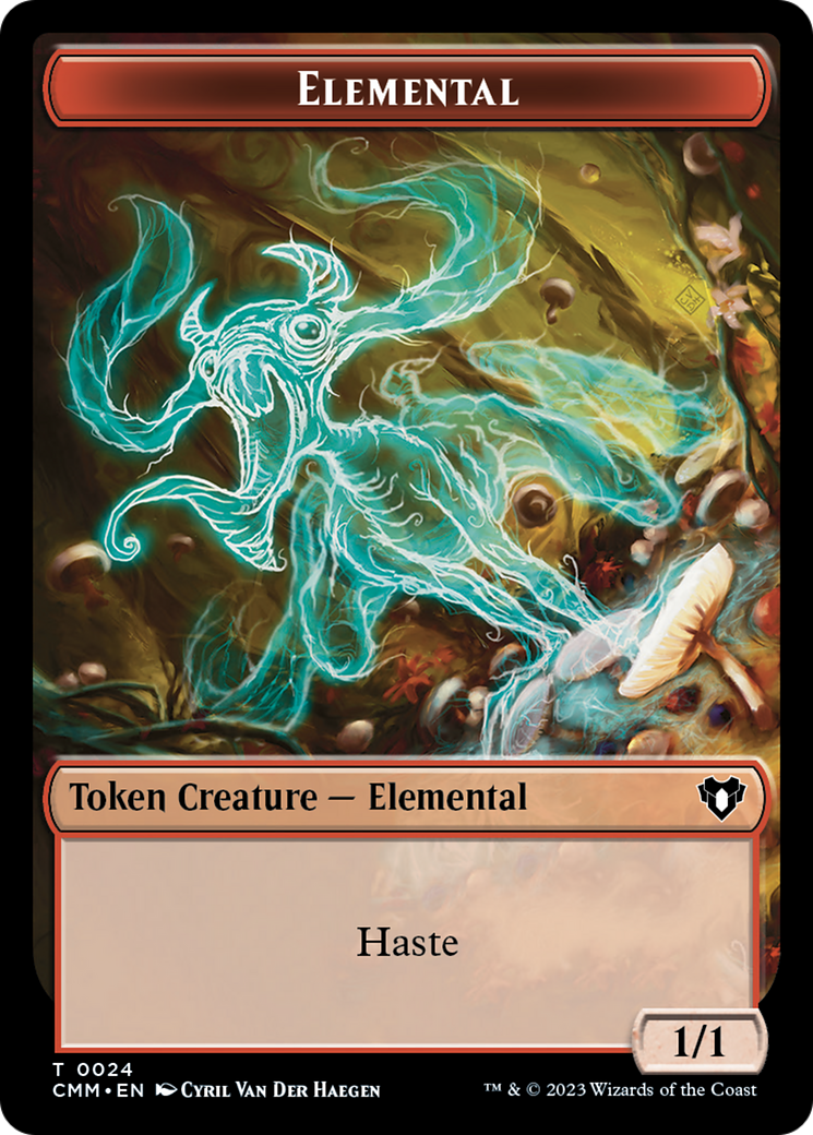 Elemental (0024) // Elf Druid Double-Sided Token [Commander Masters Tokens] | North Valley Games