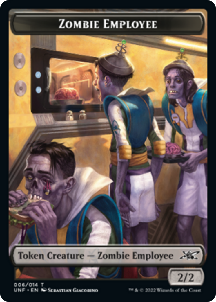Zombie Employee // Food (011) Double-Sided Token [Unfinity Tokens] | North Valley Games
