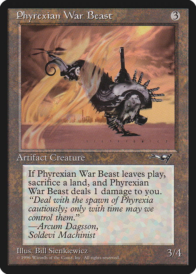 Phyrexian War Beast (Signature on Right) [Alliances] | North Valley Games