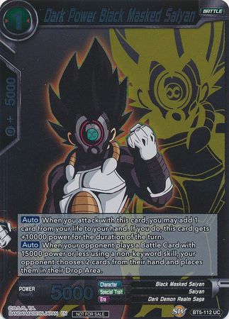 Dark Power Black Masked Saiyan (Event Pack 3 - 2019) (BT5-112_PR) [Promotion Cards] | North Valley Games
