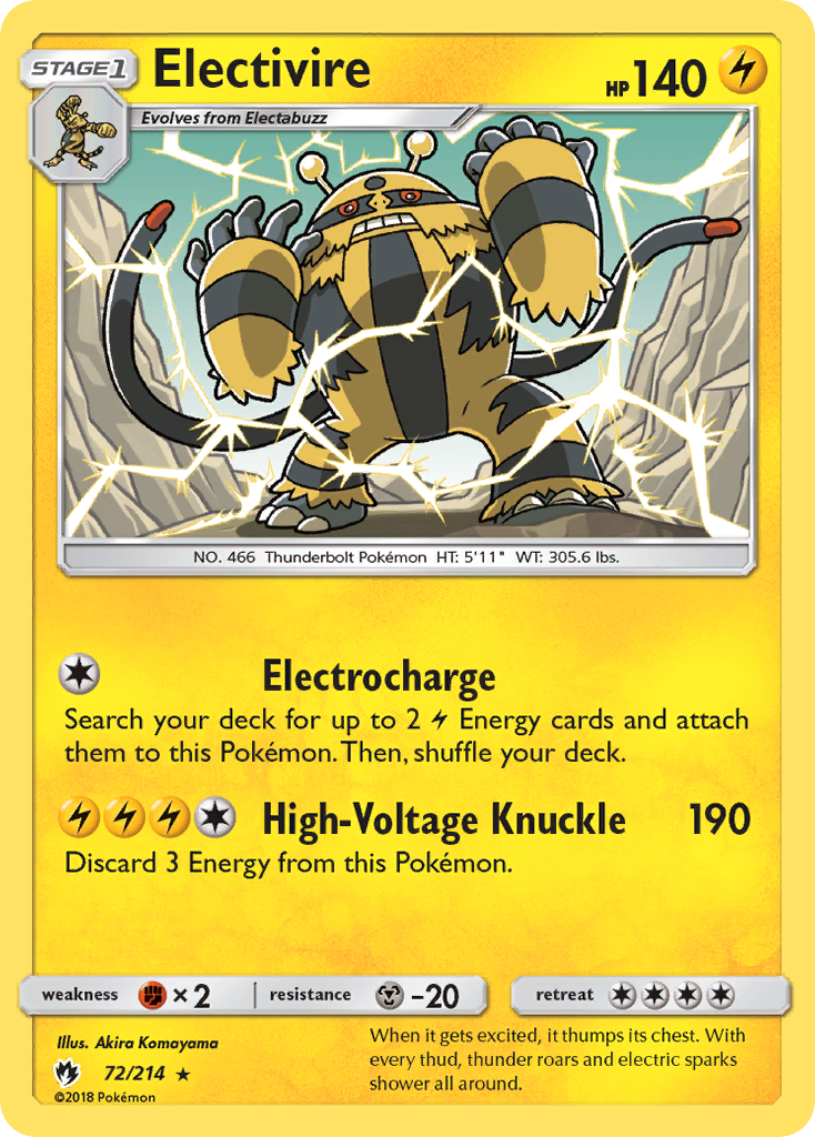 Electivire (72/214) [Sun & Moon: Lost Thunder] | North Valley Games