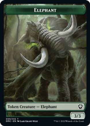 Elephant // Treasure Double-Sided Token [Dominaria United Commander Tokens] | North Valley Games
