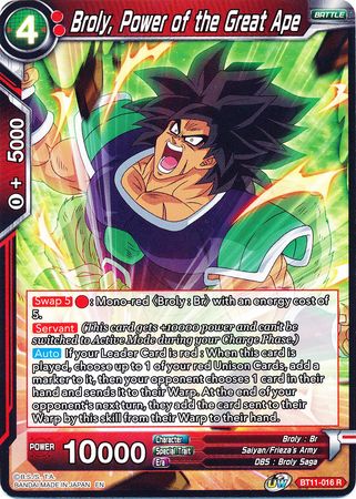 Broly, Power of the Great Ape (BT11-016) [Vermilion Bloodline] | North Valley Games