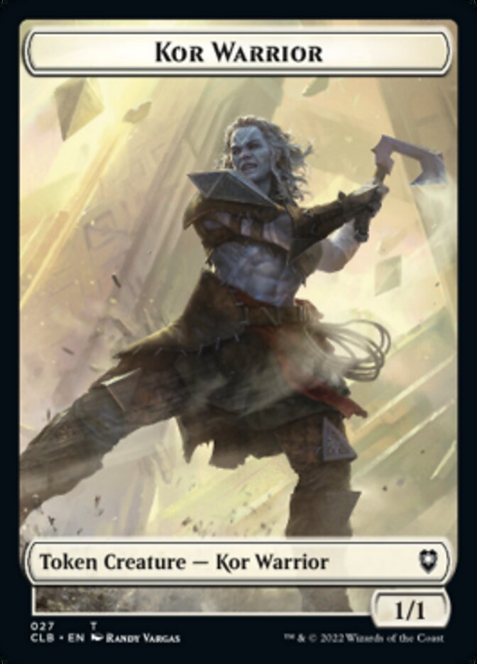 Kor Warrior // Shapeshifter (023) Double-Sided Token [Commander Legends: Battle for Baldur's Gate Tokens] | North Valley Games