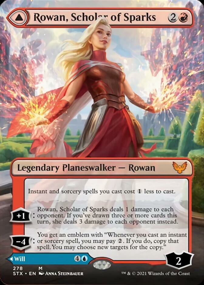 Rowan, Scholar of Sparks // Will, Scholar of Frost (Borderless) [Strixhaven: School of Mages] | North Valley Games