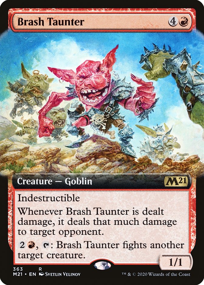 Brash Taunter (Extended Art) [Core Set 2021] | North Valley Games