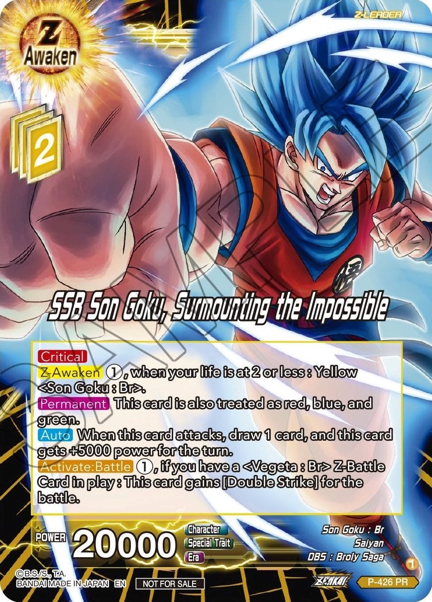 SSB Son Goku, Surmounting the Impossible (P-426) [Promotion Cards] | North Valley Games