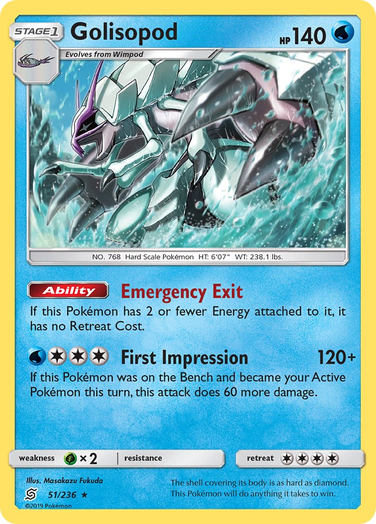 Golisopod (51/236) (Cosmos Holo) (Blister Exclusive) [Sun & Moon: Unified Minds] | North Valley Games