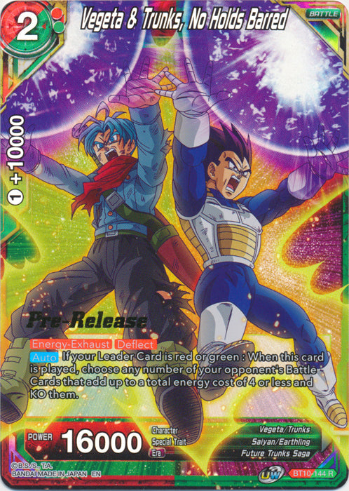 Vegeta & Trunks, No Holds Barred (BT10-144) [Rise of the Unison Warrior Prerelease Promos] | North Valley Games