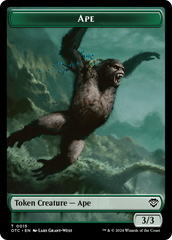 Ape // Shark Double-Sided Token [Outlaws of Thunder Junction Commander Tokens] | North Valley Games