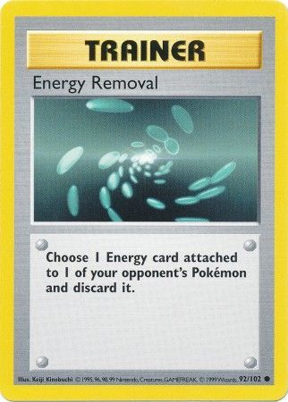 Energy Removal (92/102) [Base Set Shadowless Unlimited] | North Valley Games