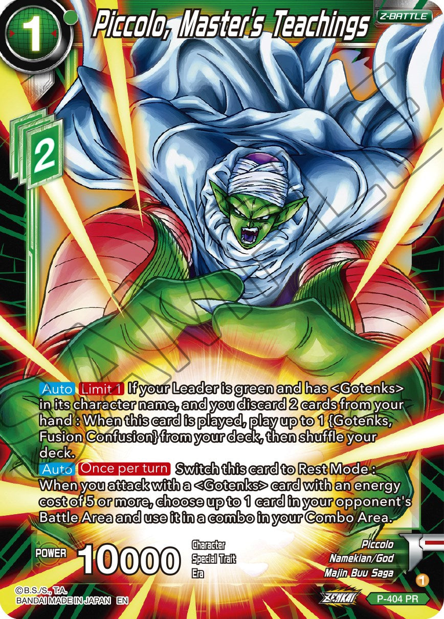 Piccolo, Master's Teachings (P-404) [Promotion Cards] | North Valley Games