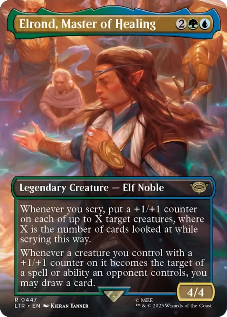Elrond, Master of Healing (Borderless Alternate Art) [The Lord of the Rings: Tales of Middle-Earth] | North Valley Games