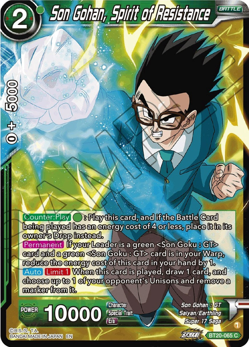 Son Gohan, Spirit of Resistance (BT20-065) [Power Absorbed] | North Valley Games