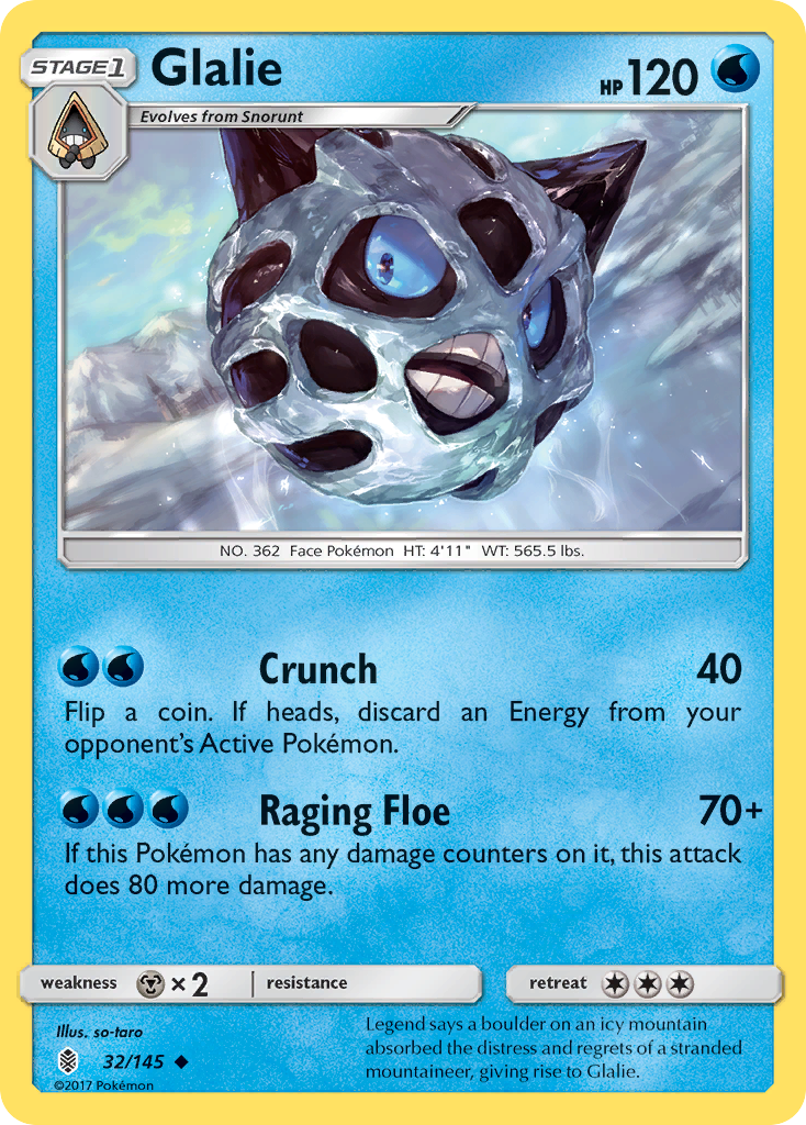 Glalie (32/145) [Sun & Moon: Guardians Rising] | North Valley Games