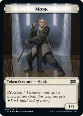 Wrenn and Six Emblem // Monk Double-Sided Token [Double Masters 2022 Tokens] | North Valley Games