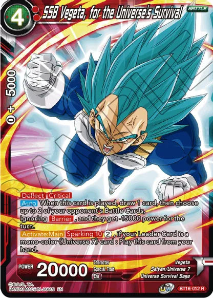 SSB Vegeta, for the Universe's Survival (BT16-012) [Realm of the Gods] | North Valley Games
