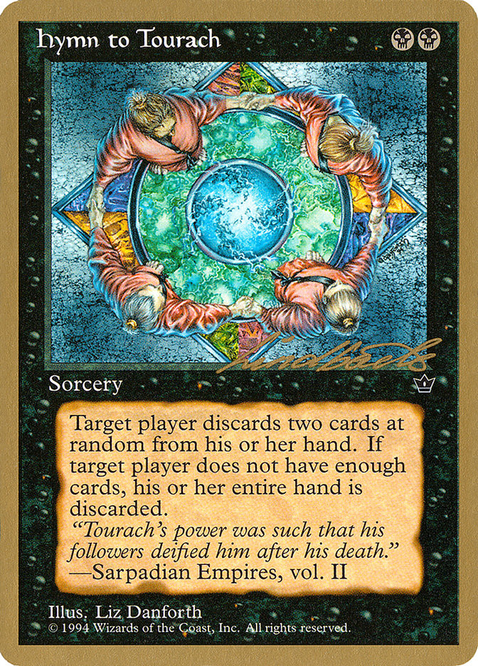Hymn to Tourach (Circle) (Leon Lindback) [Pro Tour Collector Set] | North Valley Games