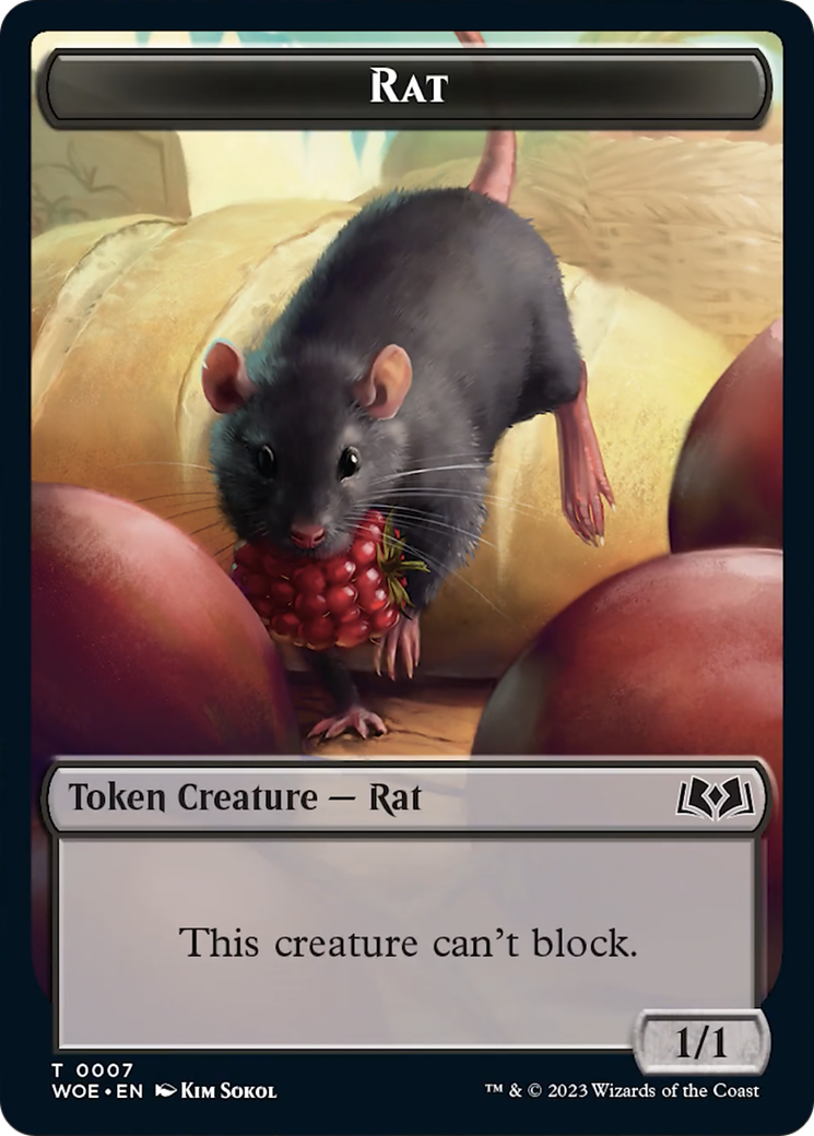 Rat // Food (0011) Double-Sided Token [Wilds of Eldraine Tokens] | North Valley Games