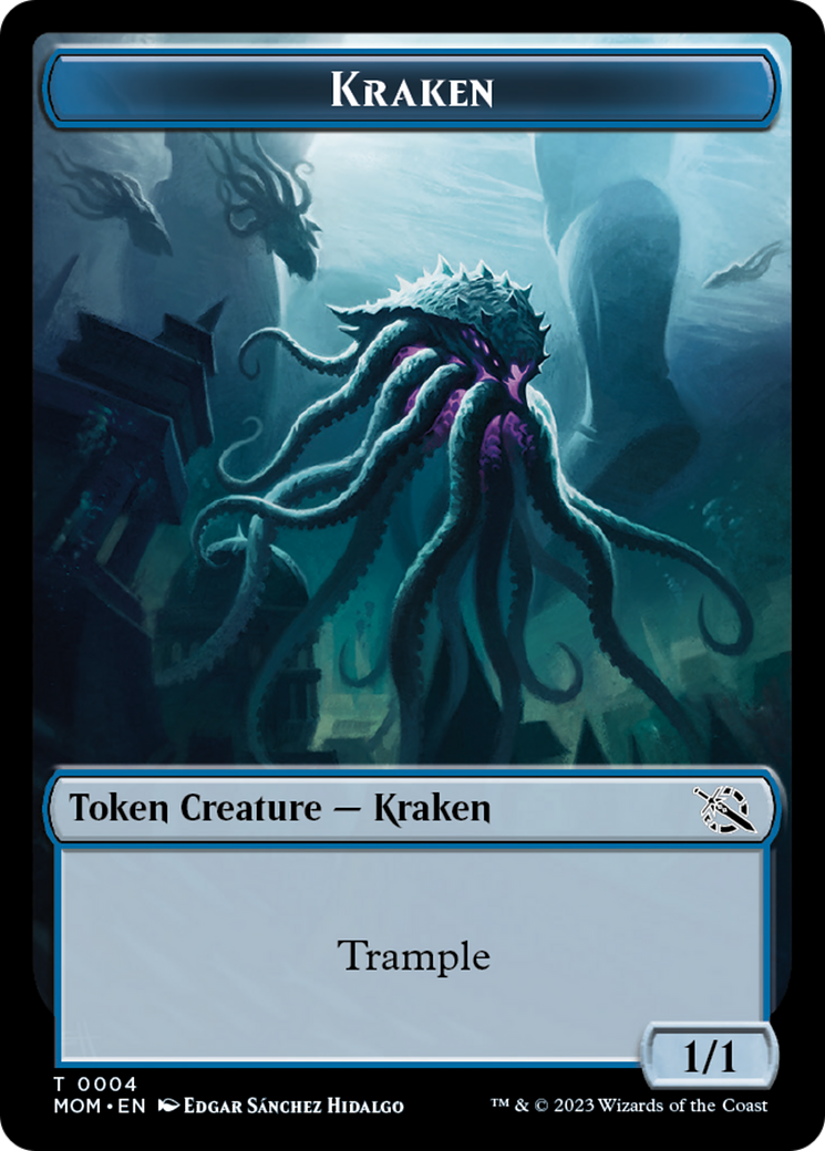 Warrior // Kraken Double-Sided Token [March of the Machine Tokens] | North Valley Games