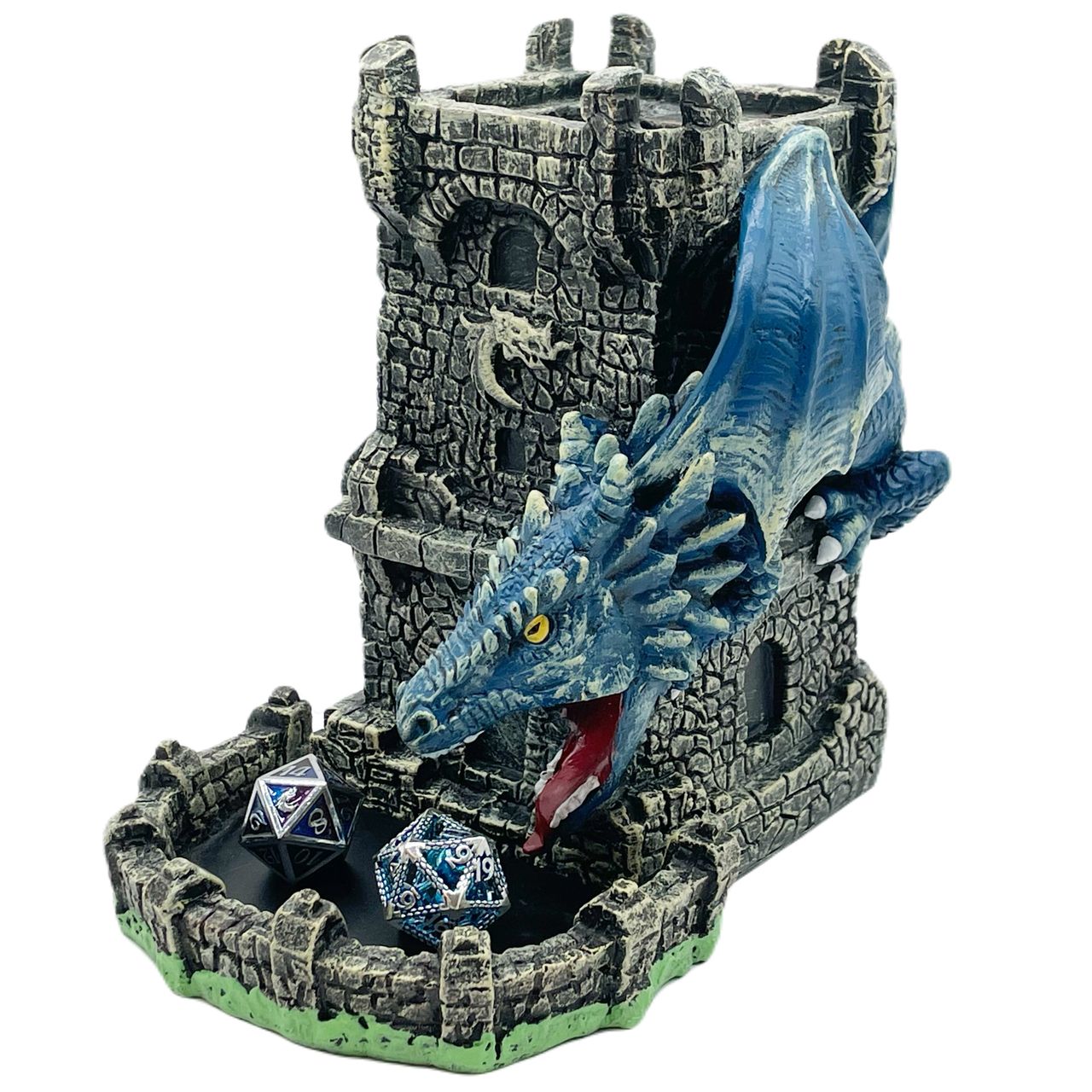 Old School Dice: Dragon's Fury Dice Tower - Blue Dragon | North Valley Games