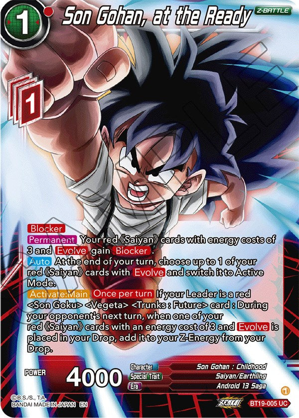 Son Gohan, at the Ready (BT19-005) [Fighter's Ambition] | North Valley Games