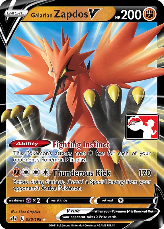 Galarian Zapdos V (080/198) [Prize Pack Series One] | North Valley Games