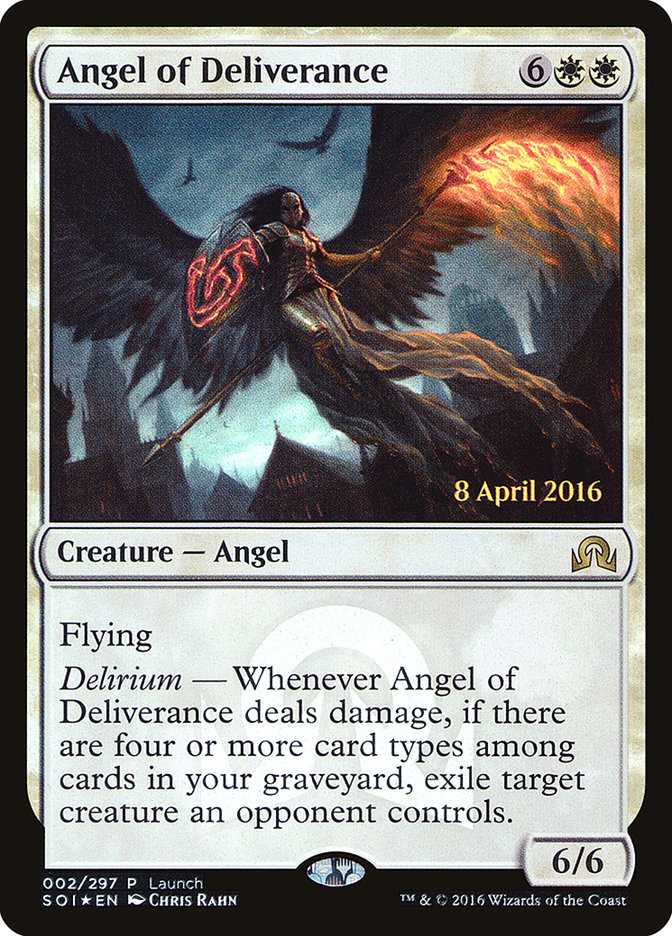 Angel of Deliverance (Launch) [Shadows over Innistrad Promos] | North Valley Games
