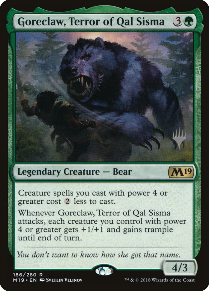 Goreclaw, Terror of Qal Sisma (Promo Pack) [Core Set 2019 Promos] | North Valley Games