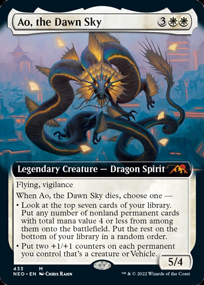 Ao, the Dawn Sky (Extended Art) [Kamigawa: Neon Dynasty] | North Valley Games
