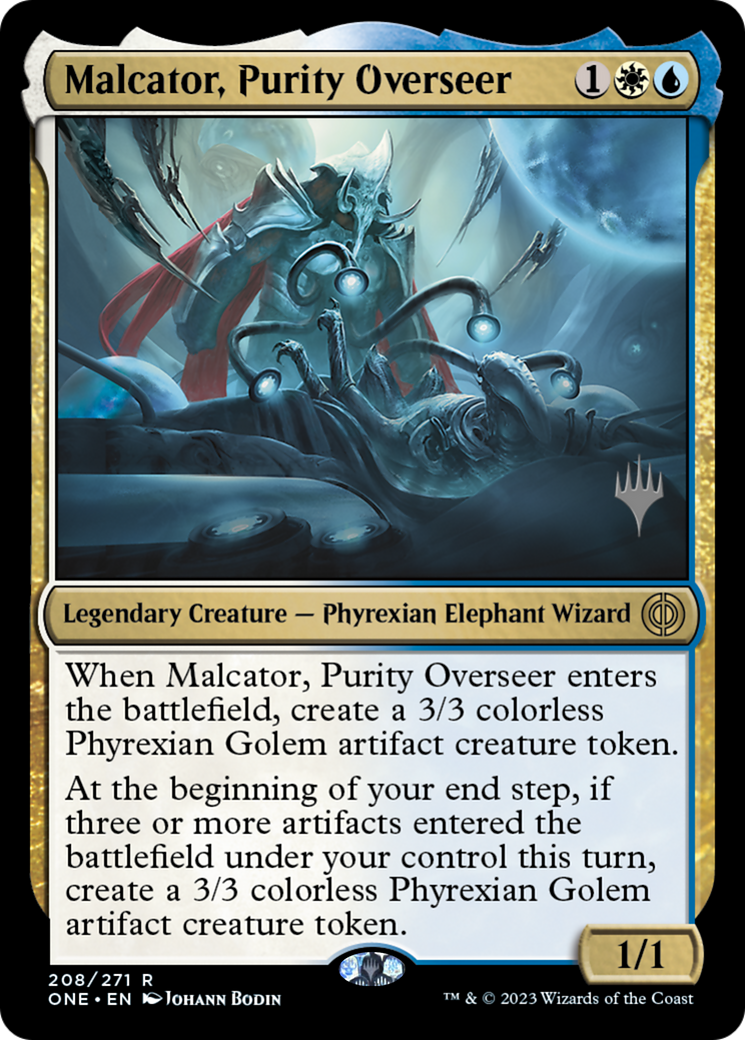 Malcator, Purity Overseer (Promo Pack) [Phyrexia: All Will Be One Promos] | North Valley Games
