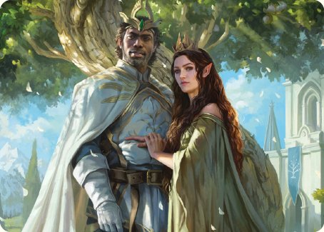 Aragorn and Arwen, Wed Art Card [The Lord of the Rings: Tales of Middle-earth Art Series] | North Valley Games