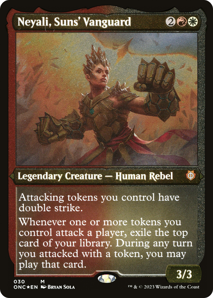 Neyali, Suns' Vanguard (Foil Etched) (Display Commander) [Phyrexia: All Will Be One Commander] | North Valley Games