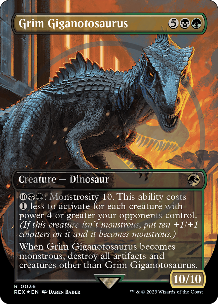 Grim Giganotosaurus Emblem (Borderless) [Jurassic World Collection Tokens] | North Valley Games