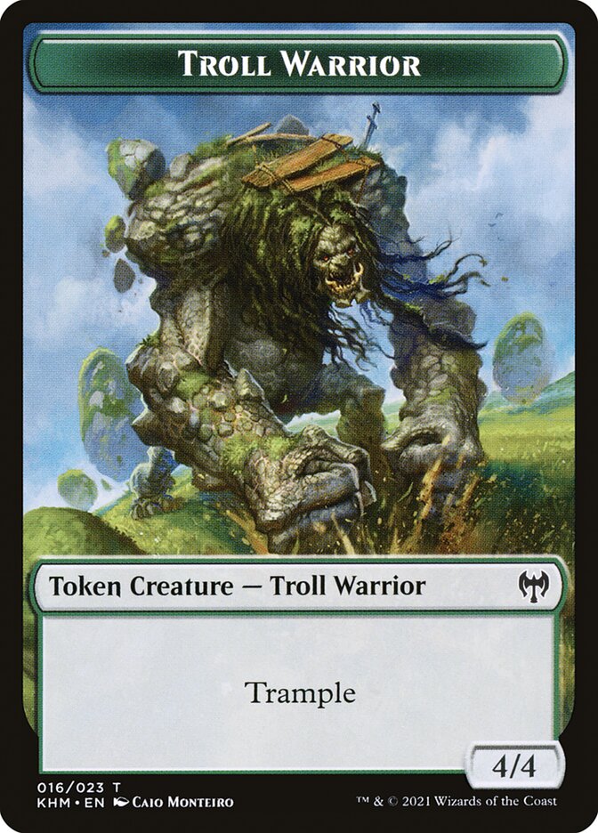 Treasure // Troll Warrior Double-Sided Token [Kaldheim Tokens] | North Valley Games