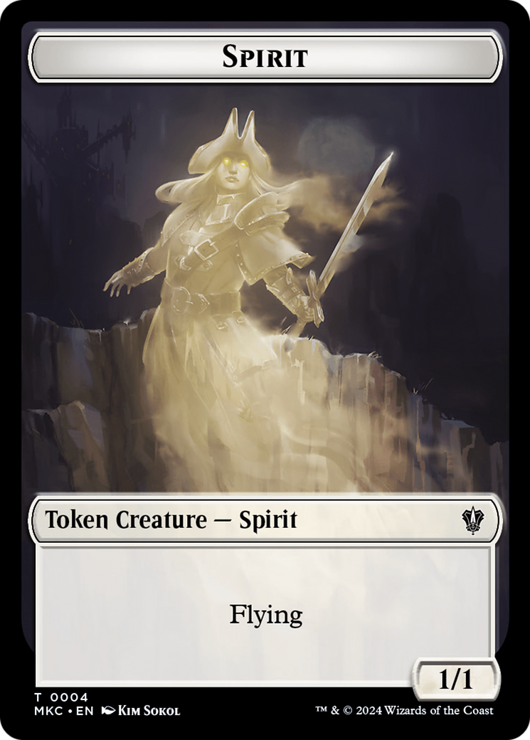 Spirit // Phyrexian Germ Double-Sided Token [Murders at Karlov Manor Commander Tokens] | North Valley Games