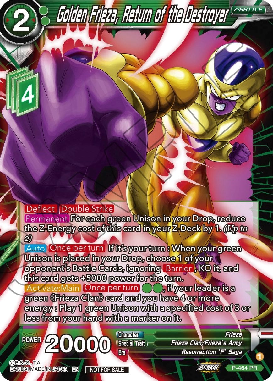 Golden Frieza, Return of the Destroyer (Z03 Dash Pack) (P-464) [Promotion Cards] | North Valley Games