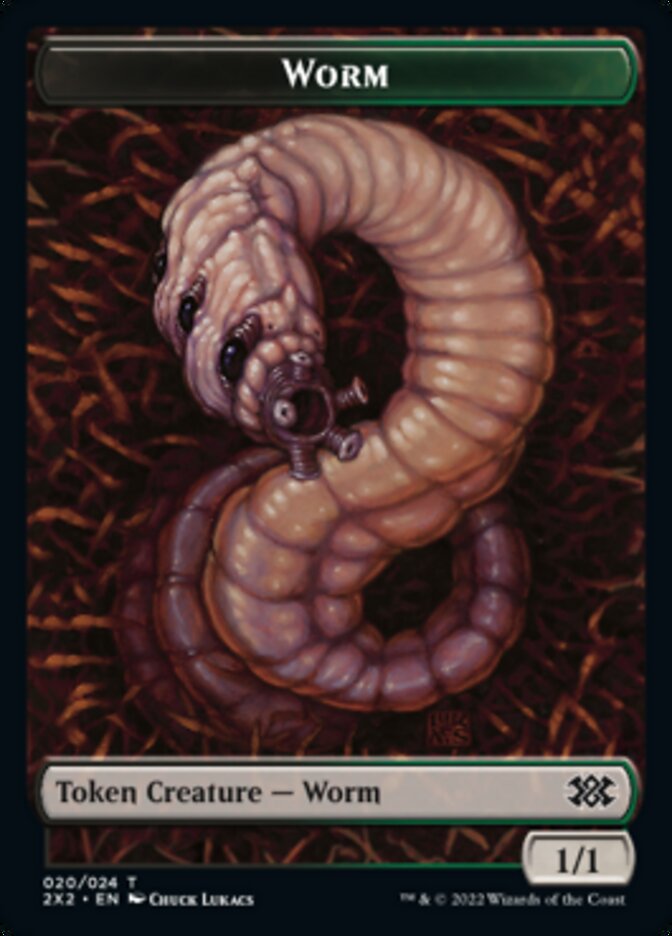 Worm // Knight Double-Sided Token [Double Masters 2022 Tokens] | North Valley Games