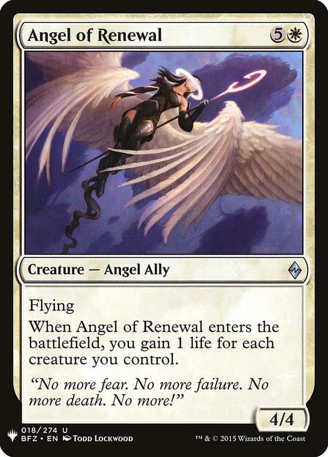 Angel of Renewal [Mystery Booster] | North Valley Games