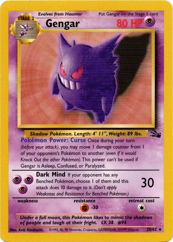 Gengar (20/62) [Fossil Unlimited] | North Valley Games