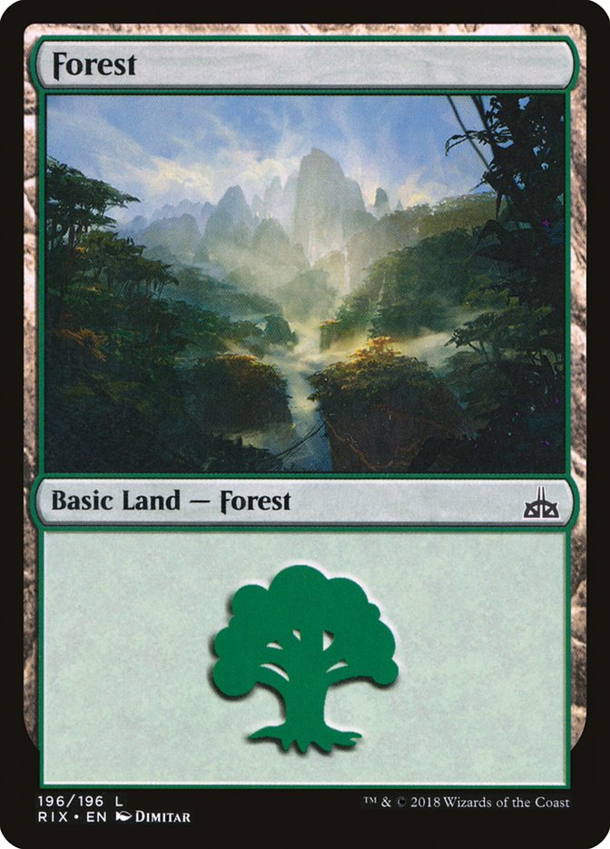 Forest (196) [Rivals of Ixalan] | North Valley Games