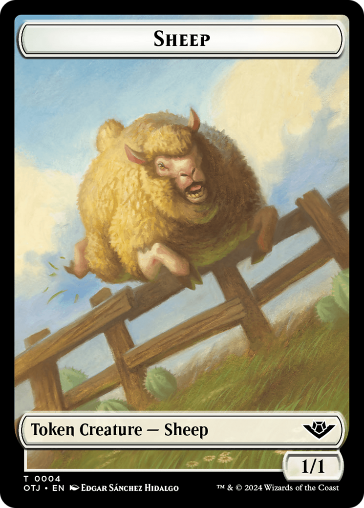 Sheep Token [Outlaws of Thunder Junction Tokens] | North Valley Games